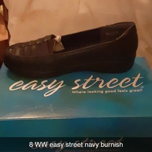 Shoes they're navy burnish is the color.